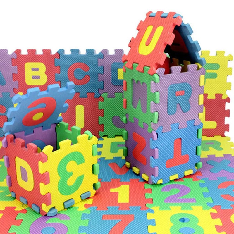 1.9In*36Pcs Eva Foam Kids Baby Play Mat Alphabet Number 123 