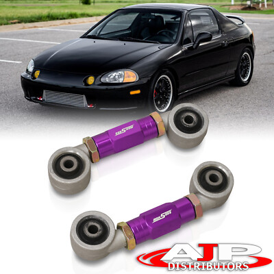 Purple Adjustable Rear Toe Arms Kit + Bushing For 1988-2000 Honda Civic EF EG EK