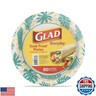 Glad Disposable Paper Plates With Palm Leaves Design, 8.5 Inch Round for Everyday Use | Cut Proof, Soak Proof, 50 Count