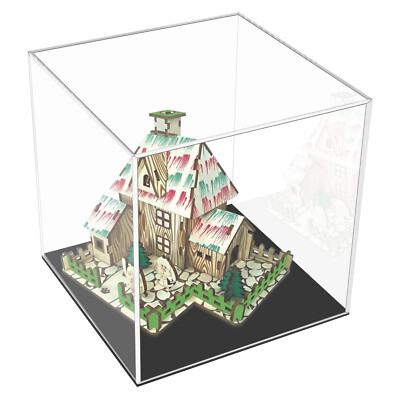 Acrylic Display Box 4'' x 4'' x 4.7'' Clear UV Plastic Case Showcase Dust Proof