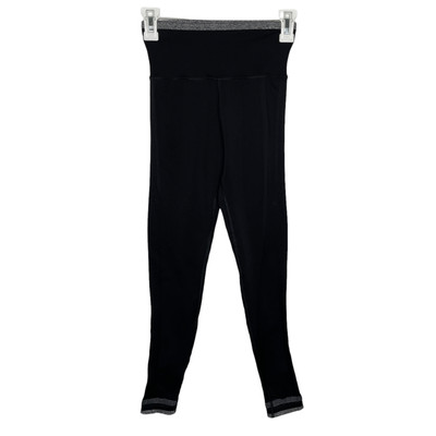 Athleta Andes Seamless Tight Leggings XS Black Gray High Waisted Stretch Pull On