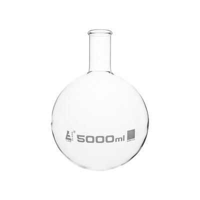 Eisco Labs 5000ml Florence Boiling Flask, Round Bottom - Borosilicate Glass