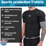 HAIYUE Men's Padded Compression Shirt Football Shoulder Pads and Rib Protector - Chest Guard for Adult/Youth Baseball Softball Rugby Basketball Protective Gear Black