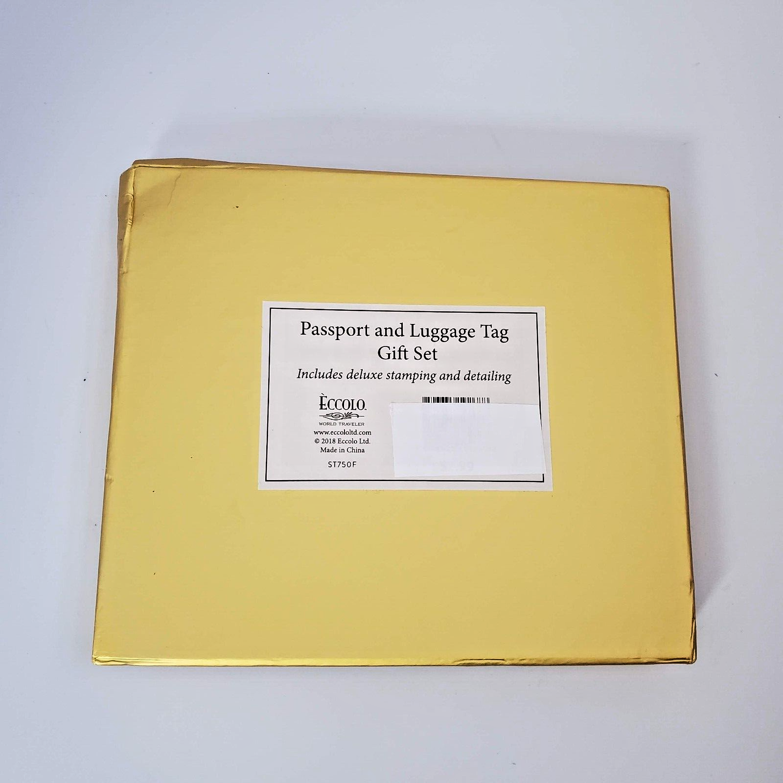 Eccolo Black and Gold Passport Cover and Luggage Tag Set