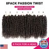 Passion Twist Hair For Kids - 8 Packs 8 Inch Passion Twist Crochet Hair For Black Women, Crochet Pretwisted Curly Hair Passion Twists Synthetic Braiding Hair Extensions(8 Inch 8 Packs, #4)