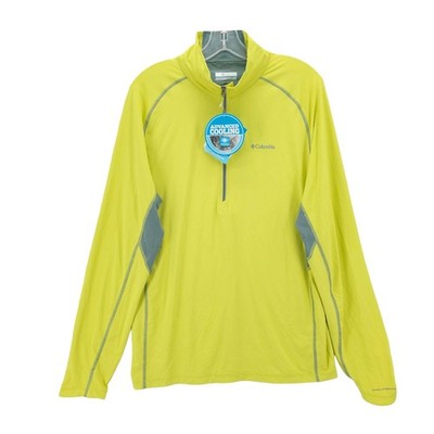 COLUMBIA Solar Polar 1/2 Zip Long Sleeve Top Omni-Freeze Cooling UPF Wick LARGE