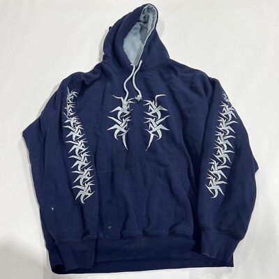 00s Sapphire Lounge tribal bone hoodie Sapphire Lounge Black