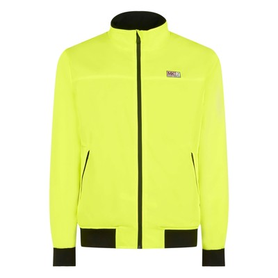 Pre-owned Mc2 Saint Barth Man Fluo Yellow Bomber Jacket With Furry Lining