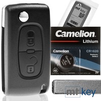 Klapp Schlüssel Gehäuse Batterie VA2 für Peugeo...