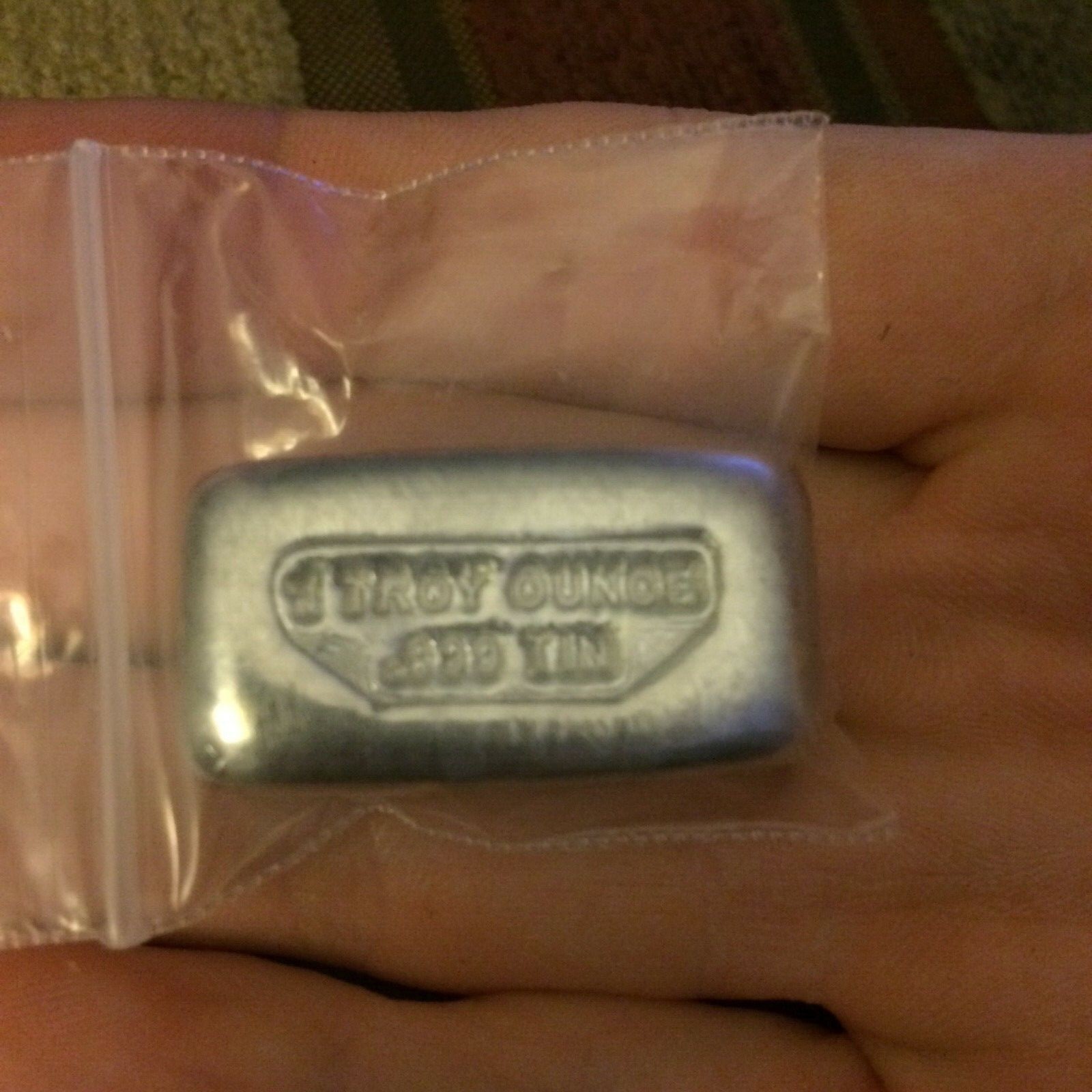 1 TROY OZ .999 Fine TIN HobbiesCrafts-U.S.SELLER FAST S/H. Hand Poured!