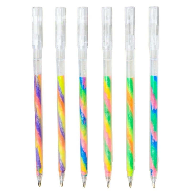 Sparkle Gel Pens 6 Colors Fine Point Rainbow Gradient Pens f