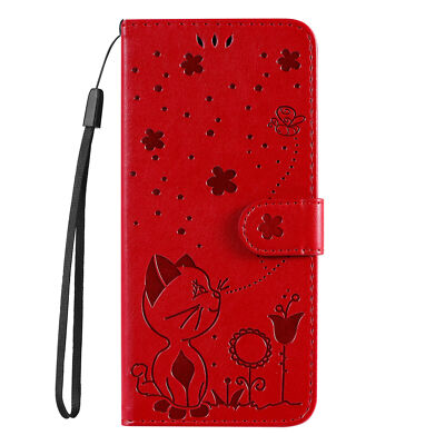 For Xiaomi Redmi Note 13 13T 12S POCO X4 GT Cat Bee PU Leather Wallet Cover Case