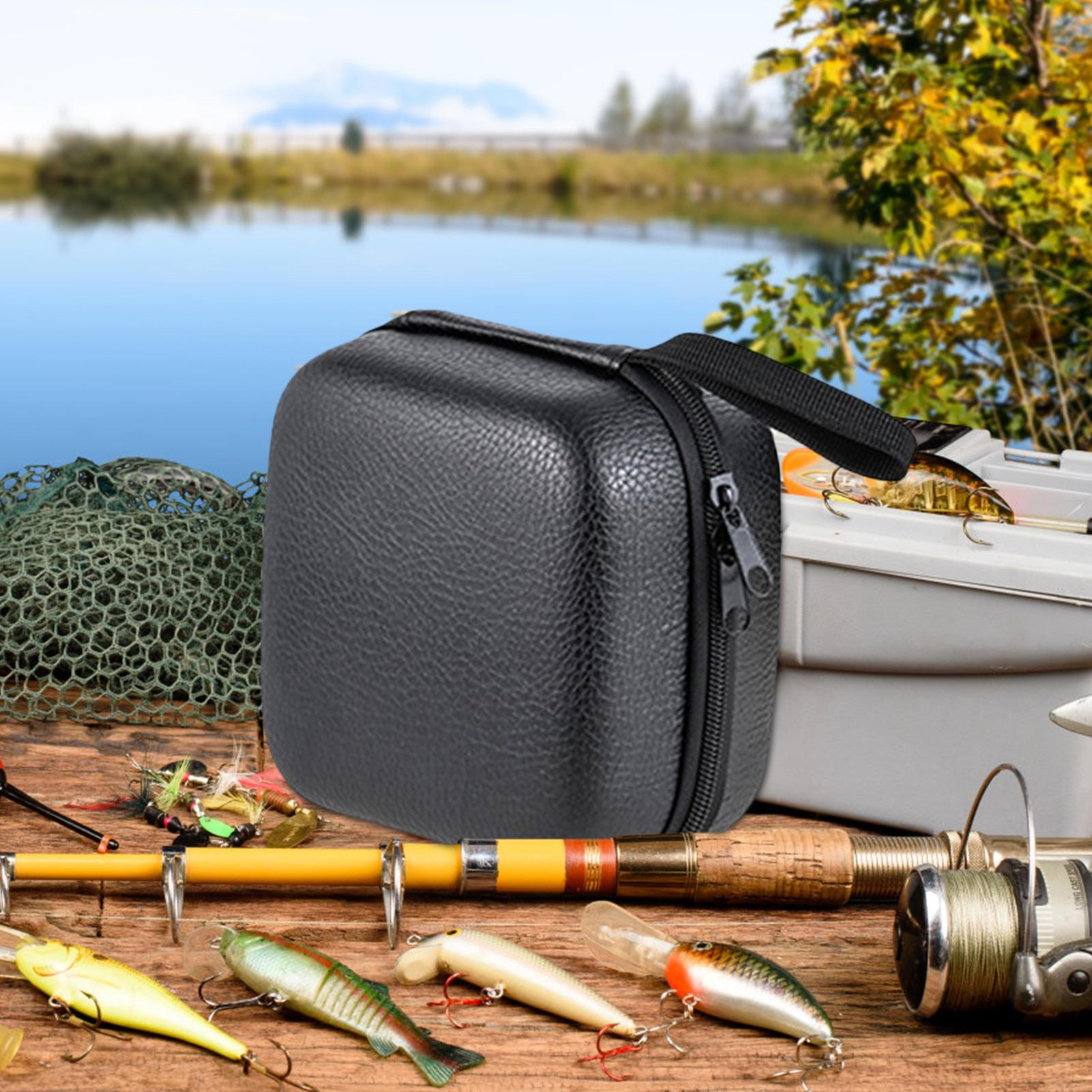 1 * Waterproof Fishing Reel Case Spinning Reel Storage Case Two Way Zip Design
