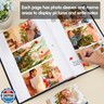 XFveiwoo Photo Album 4x6 450 Photos with Writing Space,4 x 6 Photo Book Linen Cover with Front Window, 4x6 Picture Album 450 Photos Photo Album Book for Wedding Kids Travel Family Baby Pictures, Black