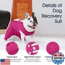 IECOii Pet Surgery Recovery Suit,Breathable Dog Bodysuit E-Collar and Cone Alternative Surgical Suit After Spayed/Neutered Wear,Recovery Suit for Dogs Male Female Sleeve to Prevent Licking,XL-Rosered