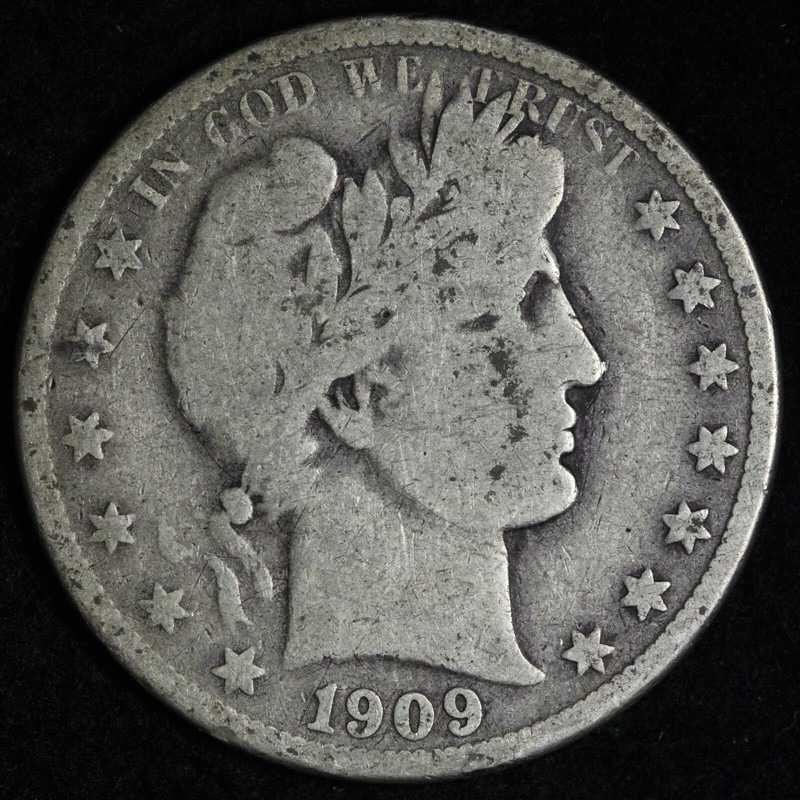 1909-O Barber Silver Half Dollar VG+ E342 DICK | eBay