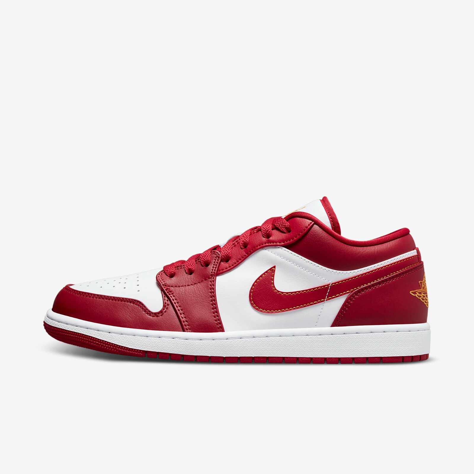 

Кроссовки Nike Air Jordan 1 Low Cardinal Red 553558-607, White/light curry-cardinal red, Nike Air Jordan 1