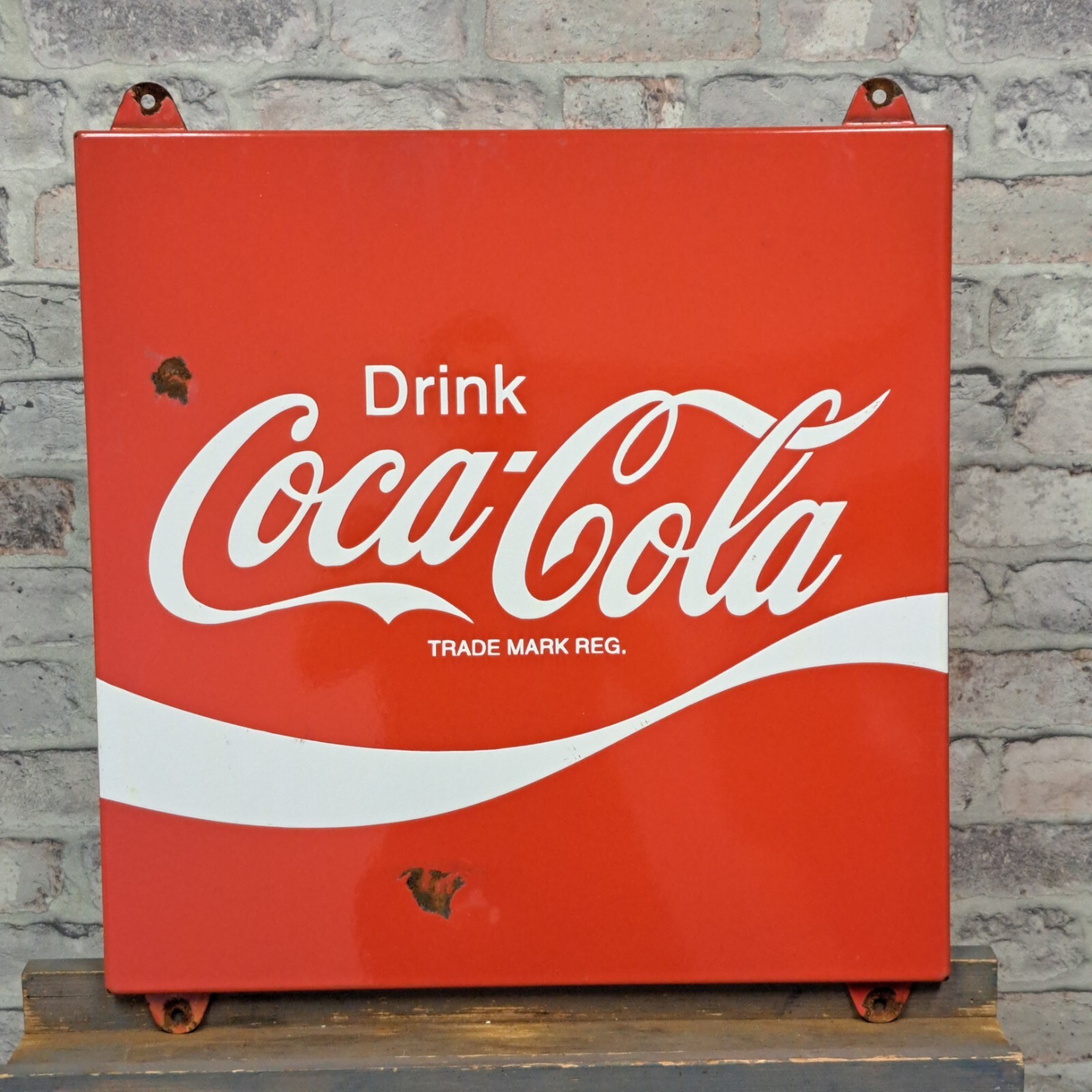 Coca Cola 看板 COCA-COLA Enamel Sign 19.7x17.7x0.4