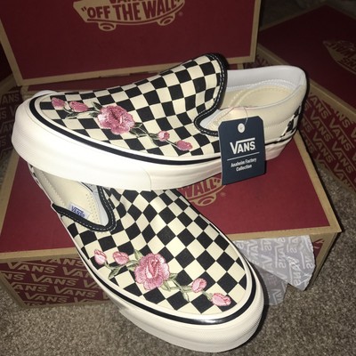 pink rose embroidered vans