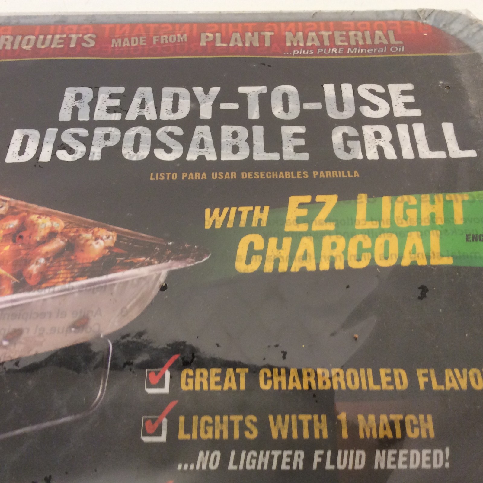 Disposable Grill Ready to Use EZ Grill 19 x 12 All Natural Charcoal Briquets