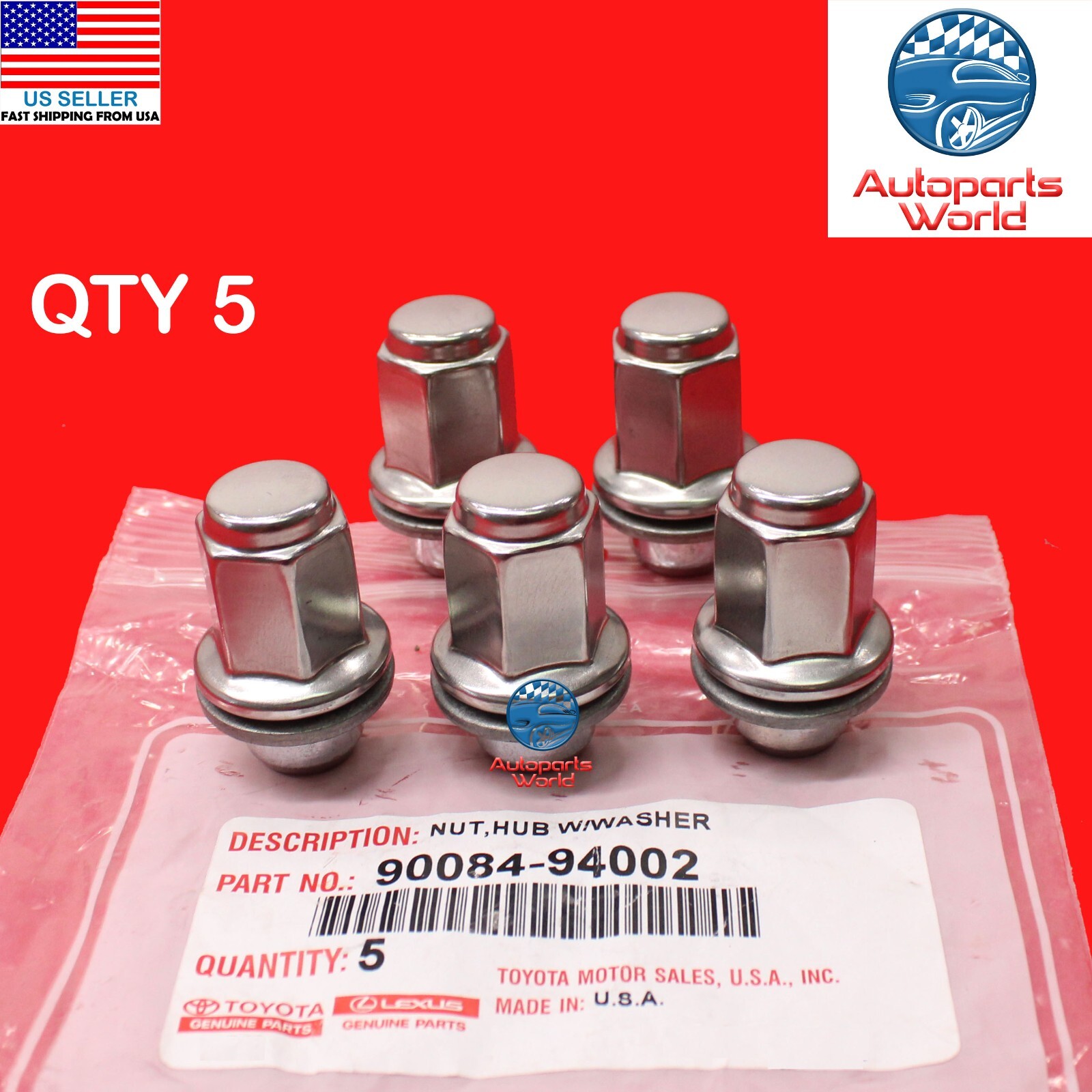 GENUINE OEM TOYOTA 4RUNNER FJ GX460 GX470 CHROME WHEEL LUG NUT SET 5