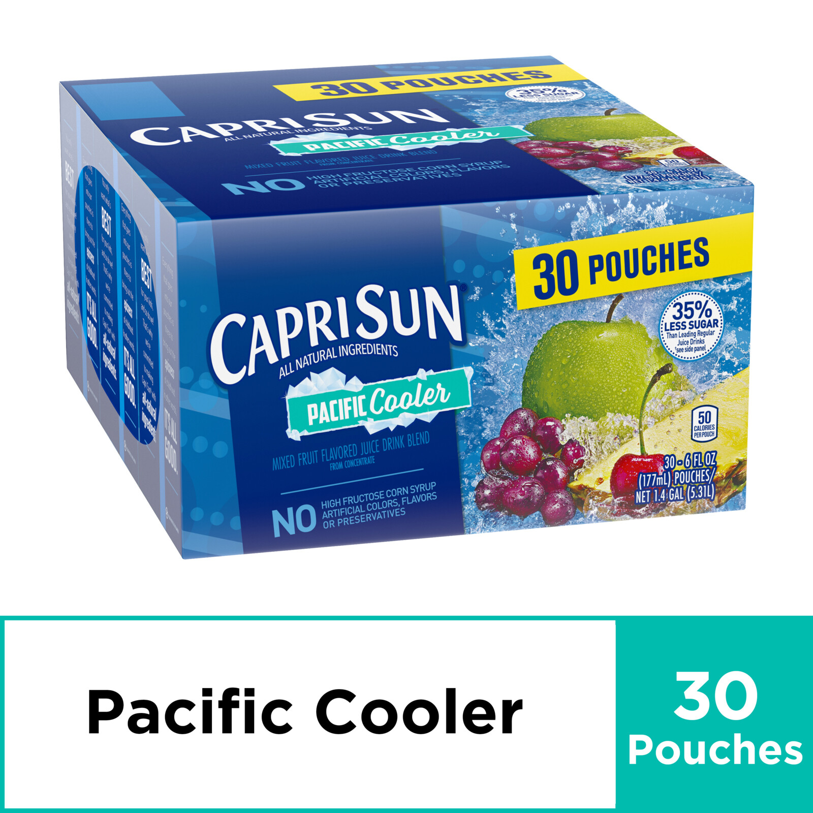 Capri Sun Pacific Cooler Mixed Fruit Flavored Juice Drink Blend, 30 ct