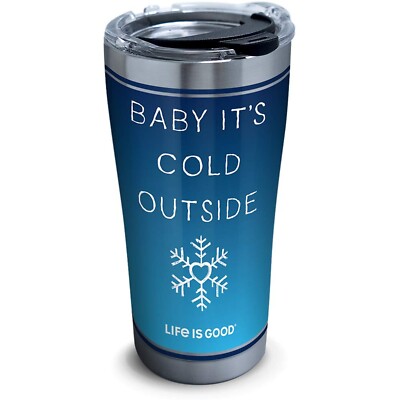 Tervis Life is Good Cold Outside 20 oz Stainless Steel Tumbler W/ Lid Winter New