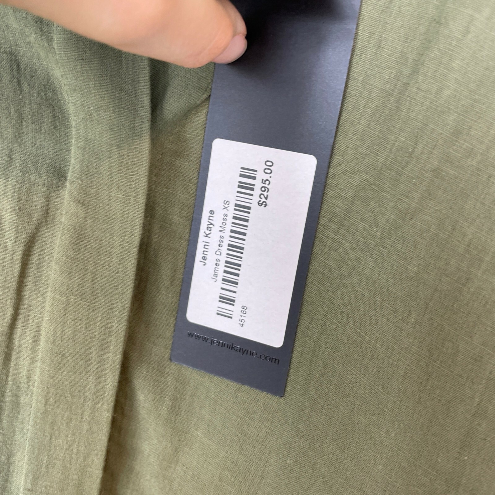 Pre-owned Jenni Kayne James Tiered A-line Dress 3/4 Sleeve Moss Green Xs