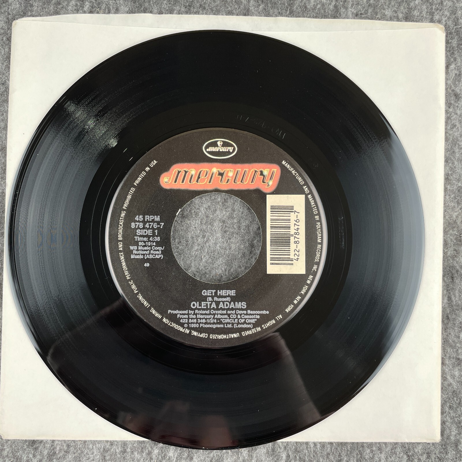 OLETA ADAMS Get Here / Watch What Happens 45 Mercury 878 476-7 NEW UNPLAYED SOUL