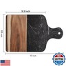 Coloch Marble and Acacia Wood Cutting Board, Black Charcuterie Chopping Board with Handle, Decorative Serving Board for Cheese, Steak, Bread, Fruit