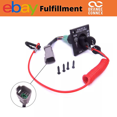 176408 Single Engine Ignition Starter Cut Off Key Switch Kit For Johnson W/CO SW