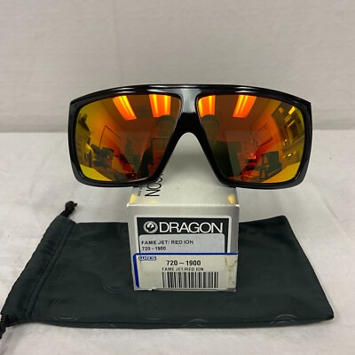 Dragon Fame Sunglasses Gloss Black Jet Frame w/ Red Ion Lens NEW *CLOSEOUT*
