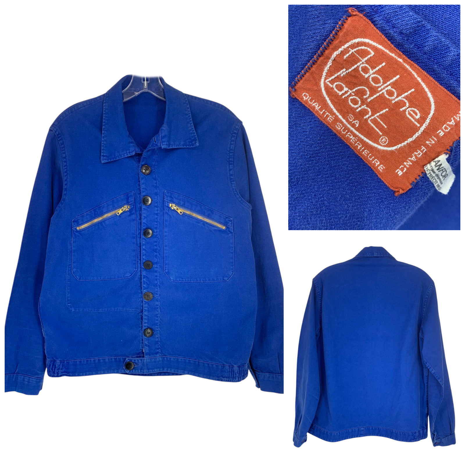 Vintage 60's 70's Adolphe Lafont Sz FR 46 Blue Work Chore Vintage 60's 70's Adolphe Lafont Sz FR 46 Blue Work Chore