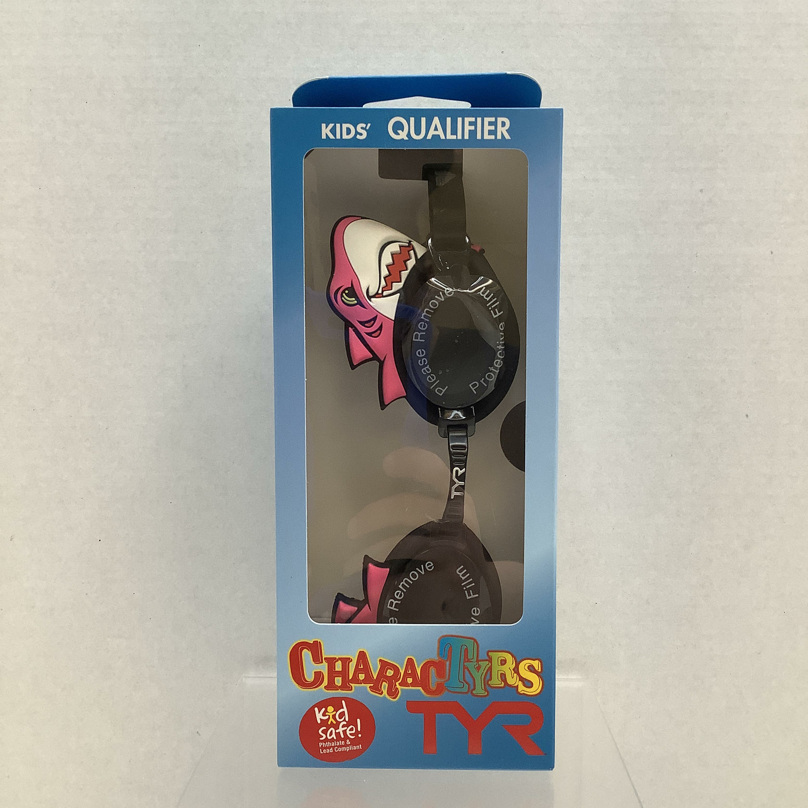 TYR Kids Qualifier Pink Shark Kid Safe UV Protected Anti Fog
