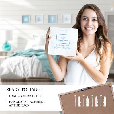 Tideandtales Ocean Beach Themed Room Decor framed Set Of 4 Coastal 3d Wall Art