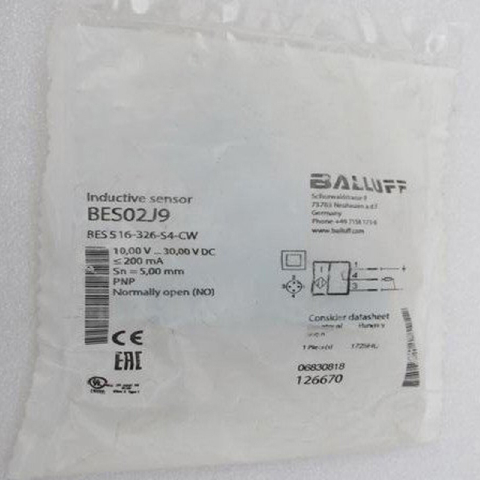 FOR BES 516-326-S4-CW Balluff Inductive Sensor