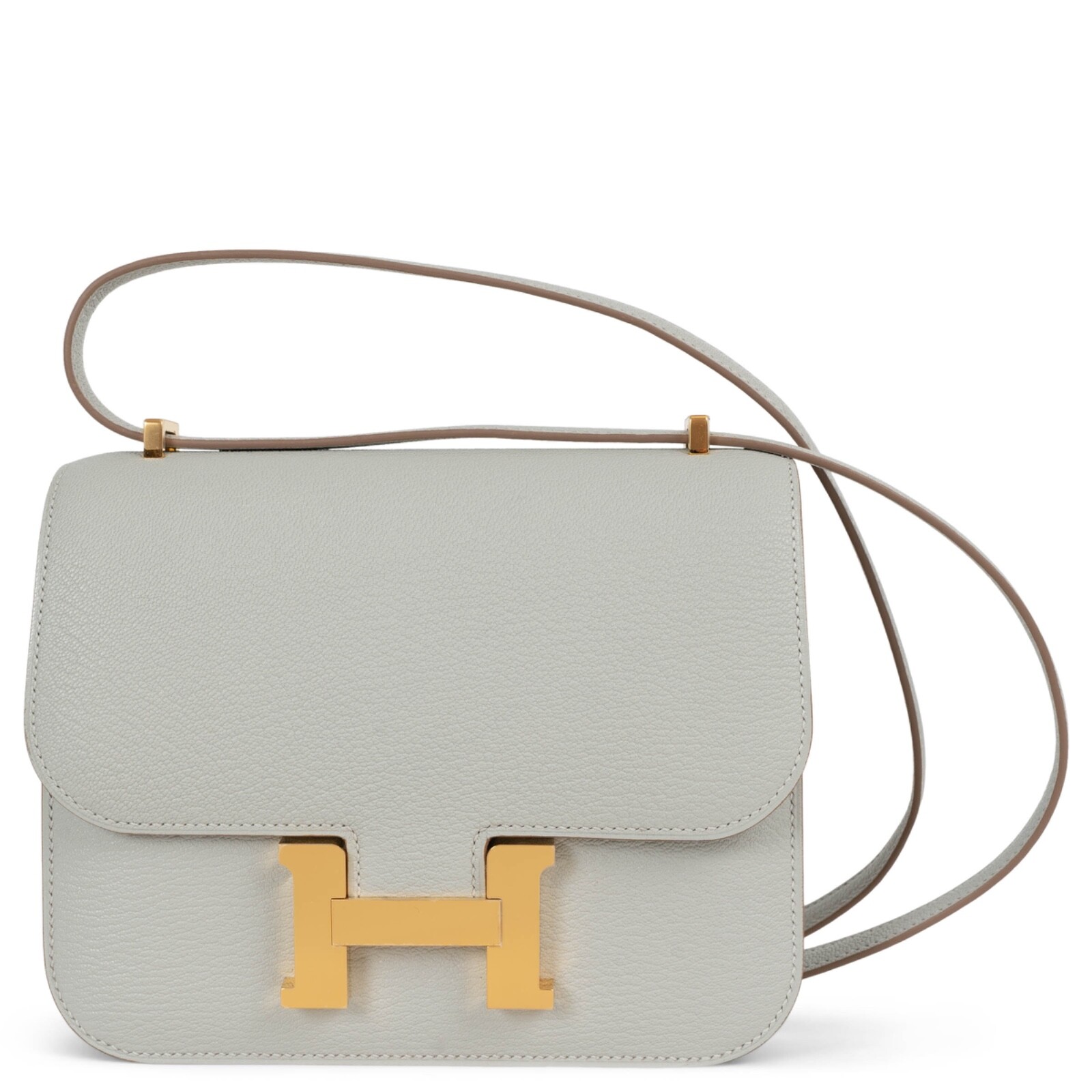 72058 auth HERMES Gris Perle Mysore leather CONSTANCE 18 MOROIR