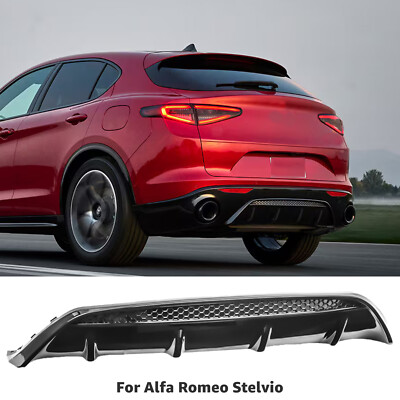 For 2017+ Alfa Romeo Stelvio Rear Bumper Diffuser Spoiler Veloce Style