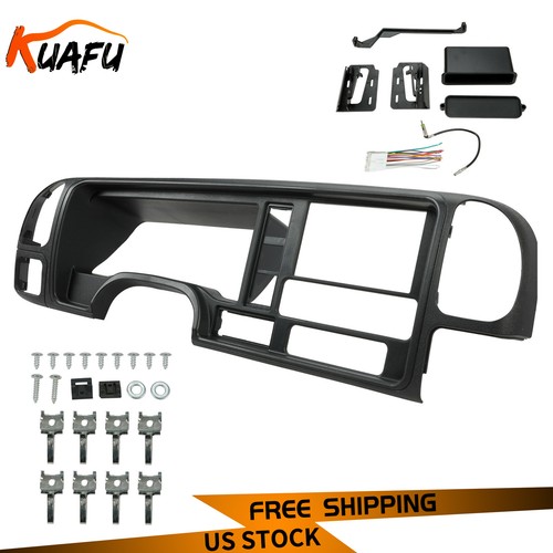 KUAFU FOR 1995-2002 GMC FULL-SIZE TRUCKS/SUVS VEHICLES DOUBLE DIN DASH KIT BLACK