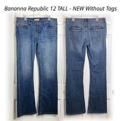 Banana Republic Bootcut Womens 31/12 LONG Stretch Med Wash Mid Rise Denim Jeans