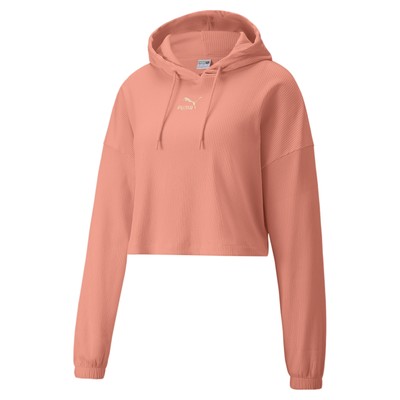 

Женская классика PUMA в рубчик с капюшоном, Orange - peach pink