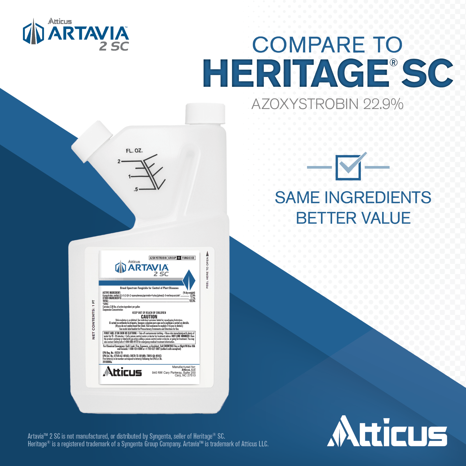 Artavia 2SC Azoxystrobin 22.9% Fungicide (16oz) - Compare to Heritage