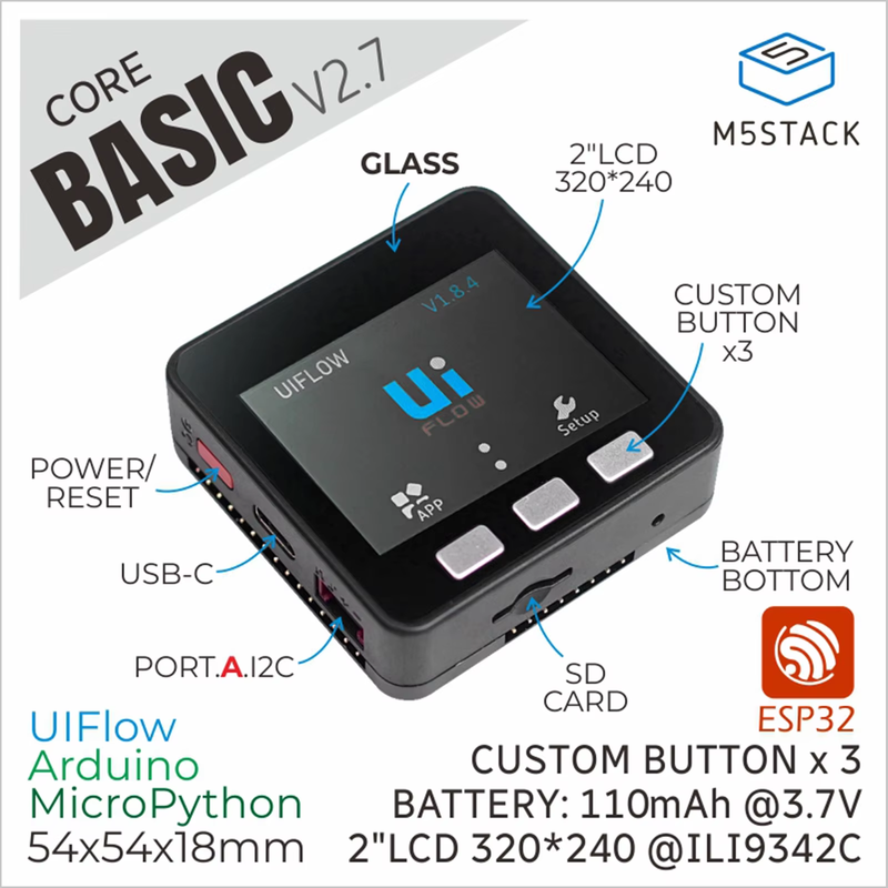 ESP32 Basic Core loT Development Kit V2.7