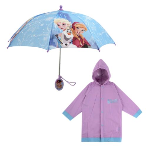 Disney Frozen Elsa & Anna Kid Umbrella & Matching Rain Poncho for Girls Ages 4-7