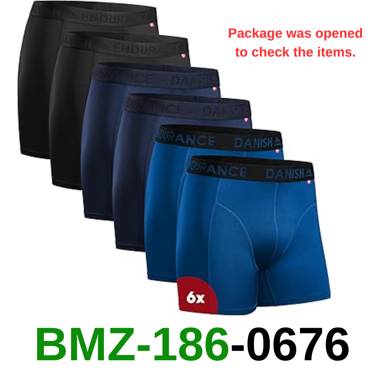 DANISH ENDURANCE Sports Boxer Briefs, Dry Fit, Pouch Support for Men, XL