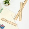 Vesslam 3 Pack Wooden Ruler Set, 6, 8, 12 Inch Rulers, High-Quality Metric Ruler, Easy to Read, mm, Sturdy and Durable Straight Edge for Drawing, Home, Office, Engineering