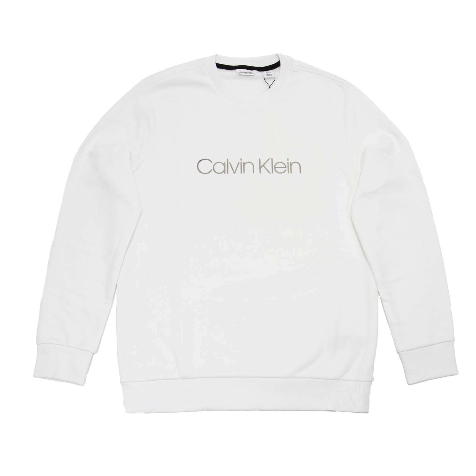 NWT Calvin Klein Men's Long Sleeve Herringbone Crewneck Logo NWT Calvin Klein Men's Long Sleeve Herringbone Crewneck Logo
