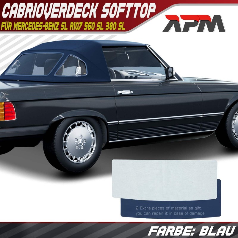 Cabrioverdeck Softtop Verdeckbezug Blau FÃ¼R Mercedes-Benz Sl R107 560 Sl 380 Sl