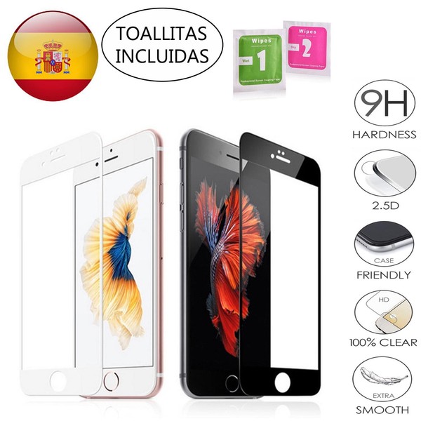 PROTECTOR COMPLETO PANTALLA DE CRISTAL TEMPLADO PARA IPHONE 6 7 8 G S o Plus