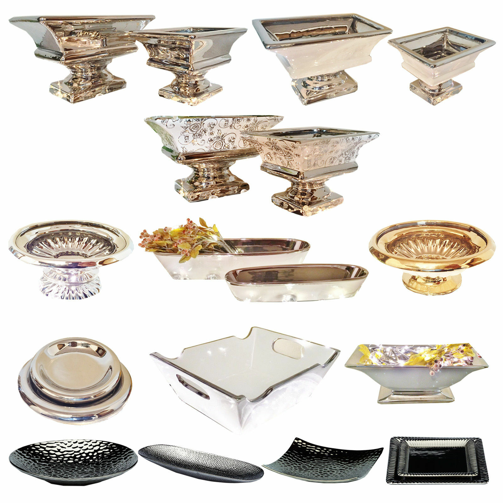 Keramik Dekoschale Schale Silber Tisch Deko Keramikschale Dekoschalen Schalen